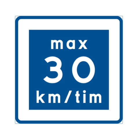 E11 N3 30km Vägmärke plast 600x600 Rek.lägre hastighet.