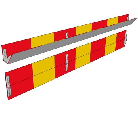 X2 3F, vikbar avstängningsskärm, fjäderlås-gångjärn B1950x400mm t TA