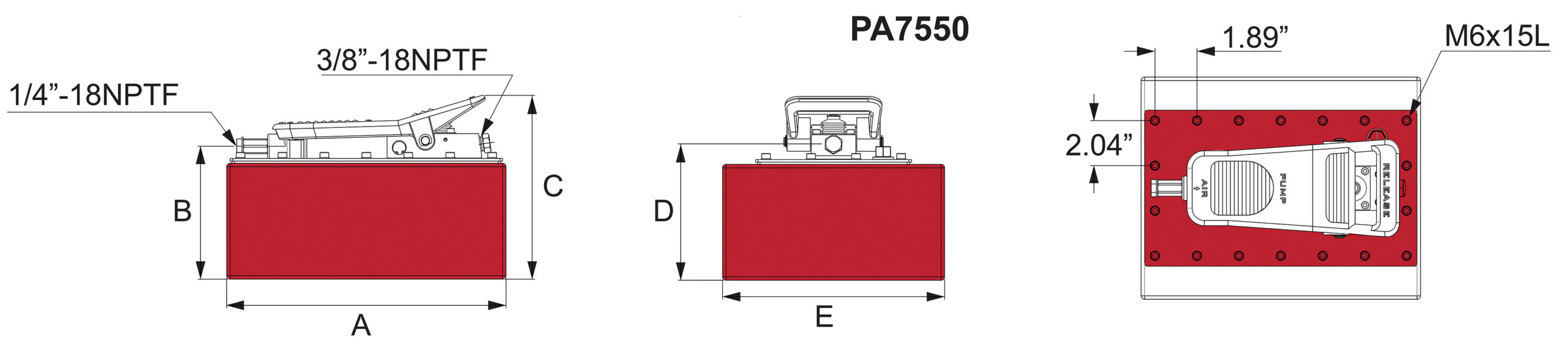 HYDRAULPUMP LUFTDRIV. 7550 cm³ ENKELVERKANDE FJÄRRKONTROLL - Bild 2
