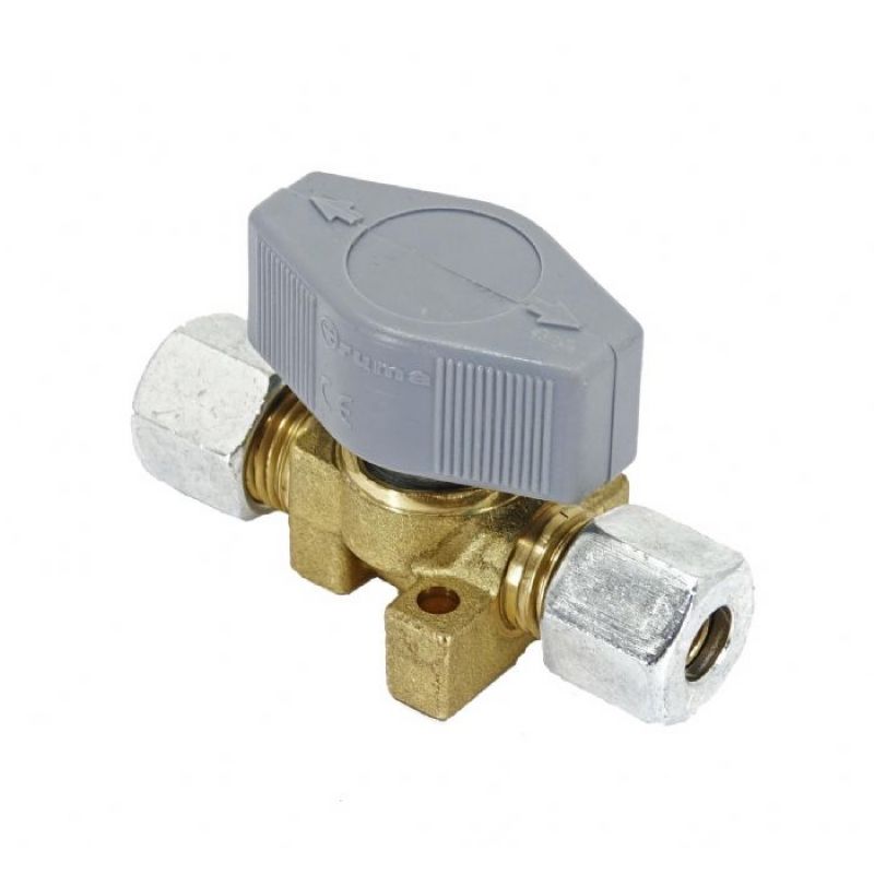 Rak ventil 8 mm Stål