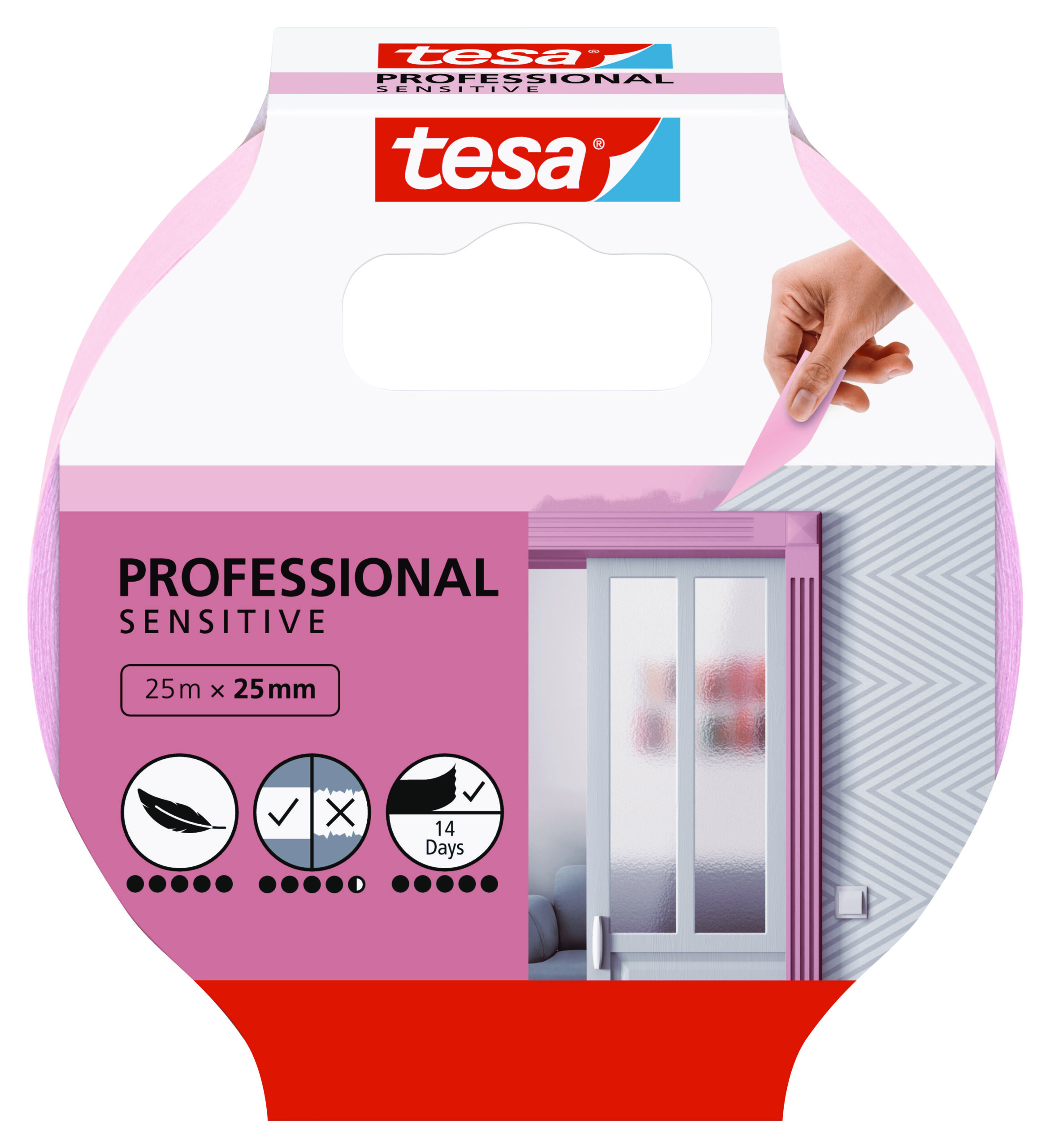 MASKERINGSTEJP 56260 TESA PROFESSIONAL SENSITIVE 25MMX25M