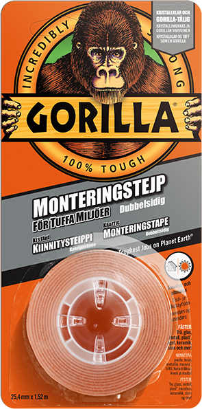 MONTERINGSTEJP GORILLA TRANSPARENT 25,4MMX1,52M