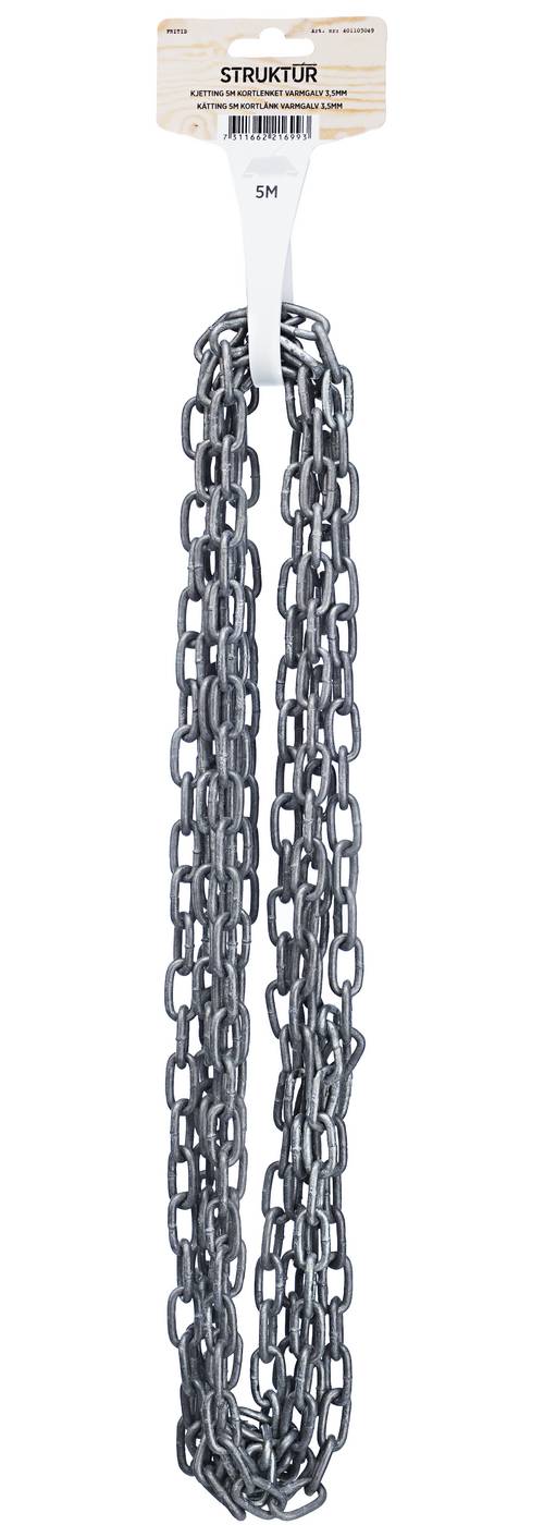 KÄTTING KORTLÄNKAD MILLERS VARMFÖRZINKAD 5M Ø3,5MM - Bild 2