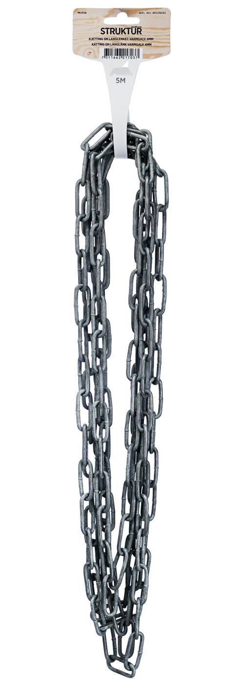 KÄTTING LÅNGLÄNKAD MILLERS VARMFÖRZINKAD 5M Ø4MM - Bild 2