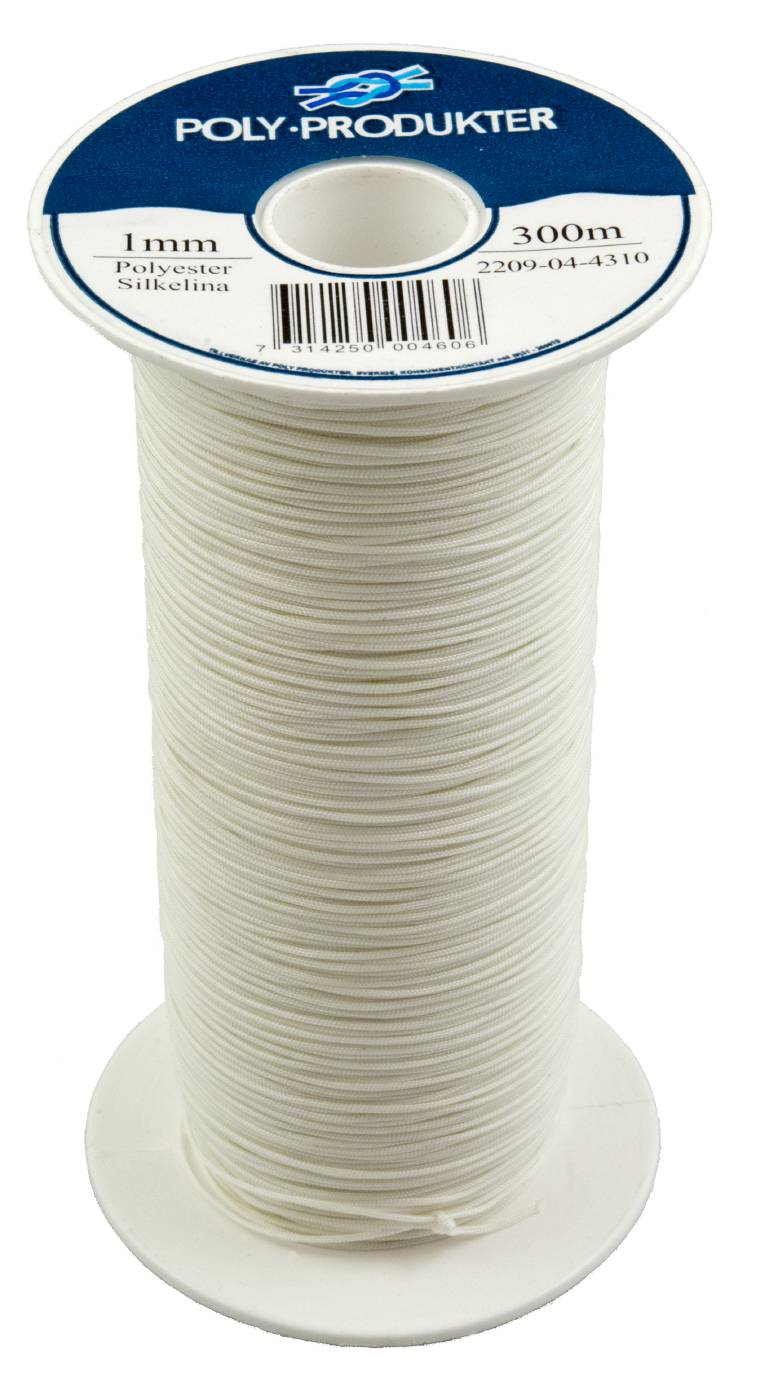 POLYESTERSILKELINA POLY FLÄTAD VIT 1MMX300M - Bild 2