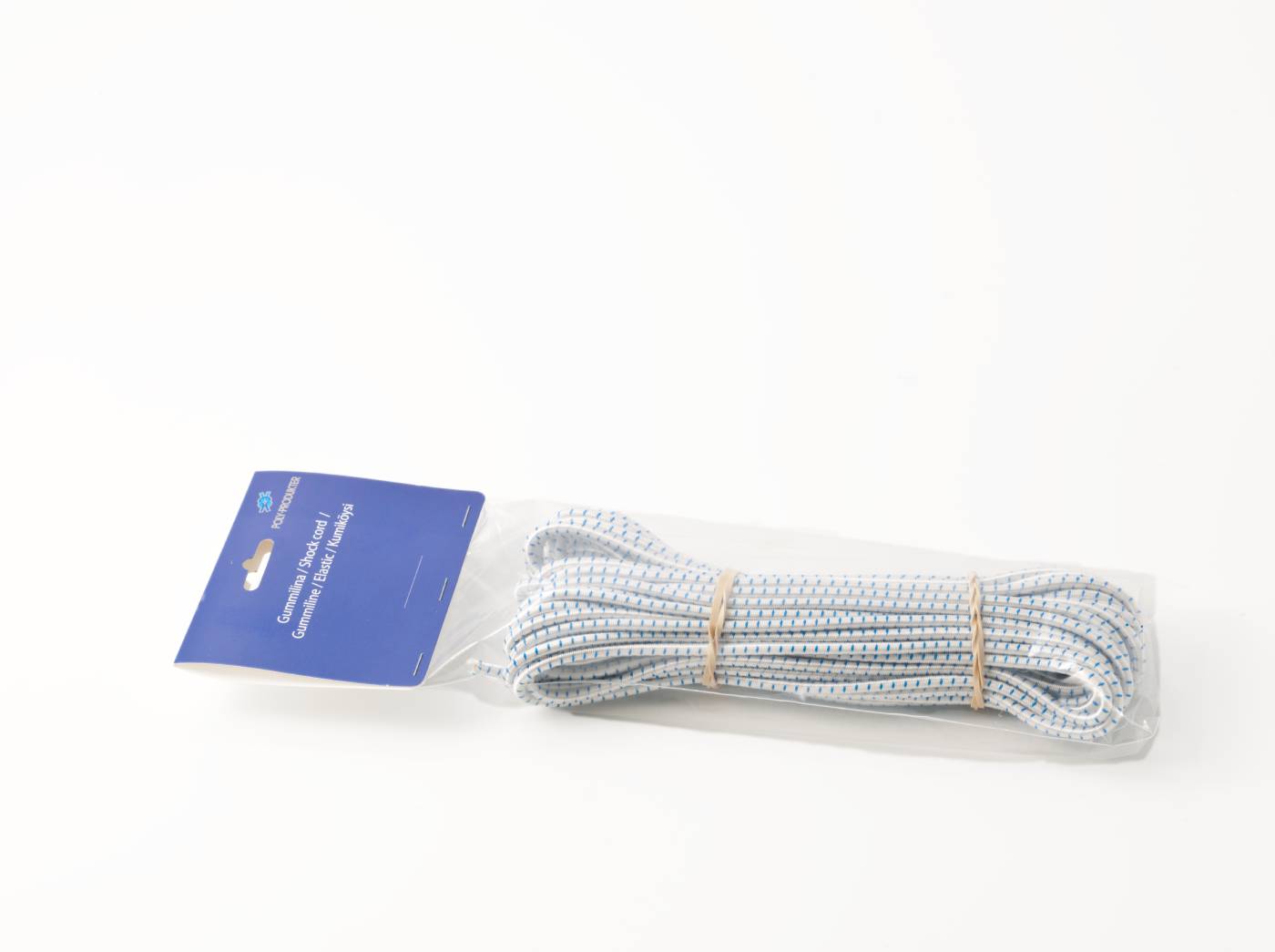 GUMMILINA POLY FLÄTAD VIT 6MMX15M
