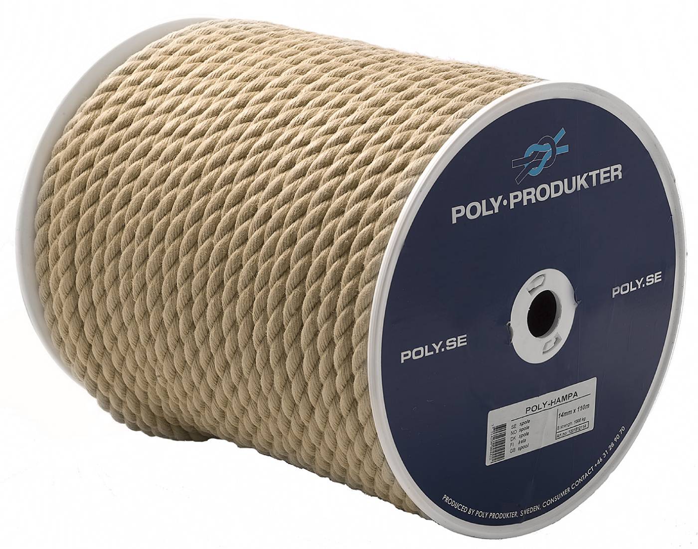 TÅGVIRKE POLY SYNTETHAMPA 3-SLAGET SPOLE BEIGE 10MMX110M - Bild 2