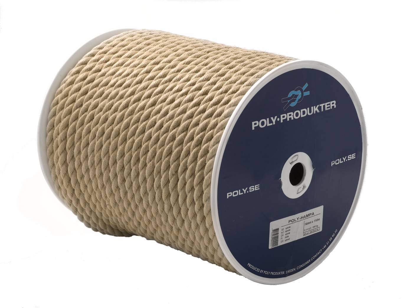 TÅGVIRKE POLY SYNTETHAMPA 3-SLAGET SPOLE BEIGE 10MMX110M