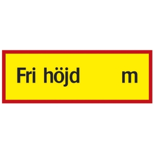 Parkeringsskylt Fri höjd ... m, med plats för höjdangivelse