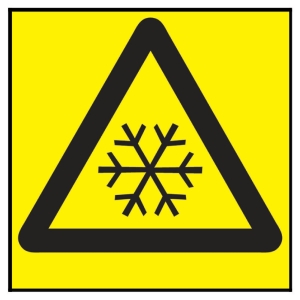 Varningsskylt Låg temperatur