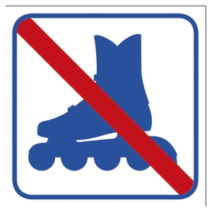 Pictogram Förbjudet att åka inlines och rullskridskor