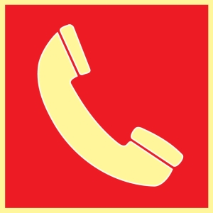 Supernova Brandskylt Brand larmtelefon AFS 2008:13