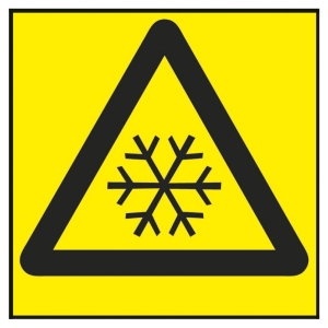 Varningsskylt Låg temperatur