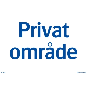 Ordningsskylt 34-7614 Privat område