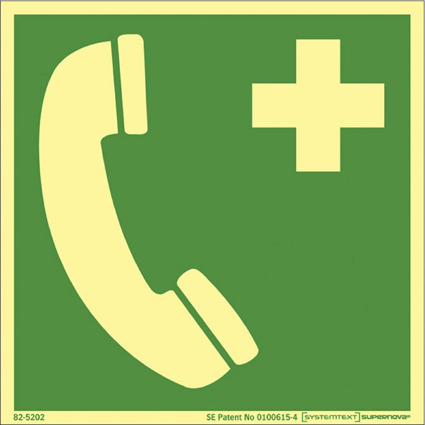 SKYLT 825203 SUPERNOVA NÖDTELEFON 200X200MM