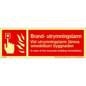 Supernova Brandskylt Brand och utrymningslarm AFS 2008:13