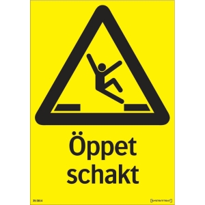 SKYLT 353814 ÖPPET SCHAKT HÅRDPLAST 210X297MM