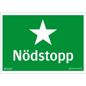 SKYLT 301217 NÖDSTOPP ALUMINIUM 105X74MM