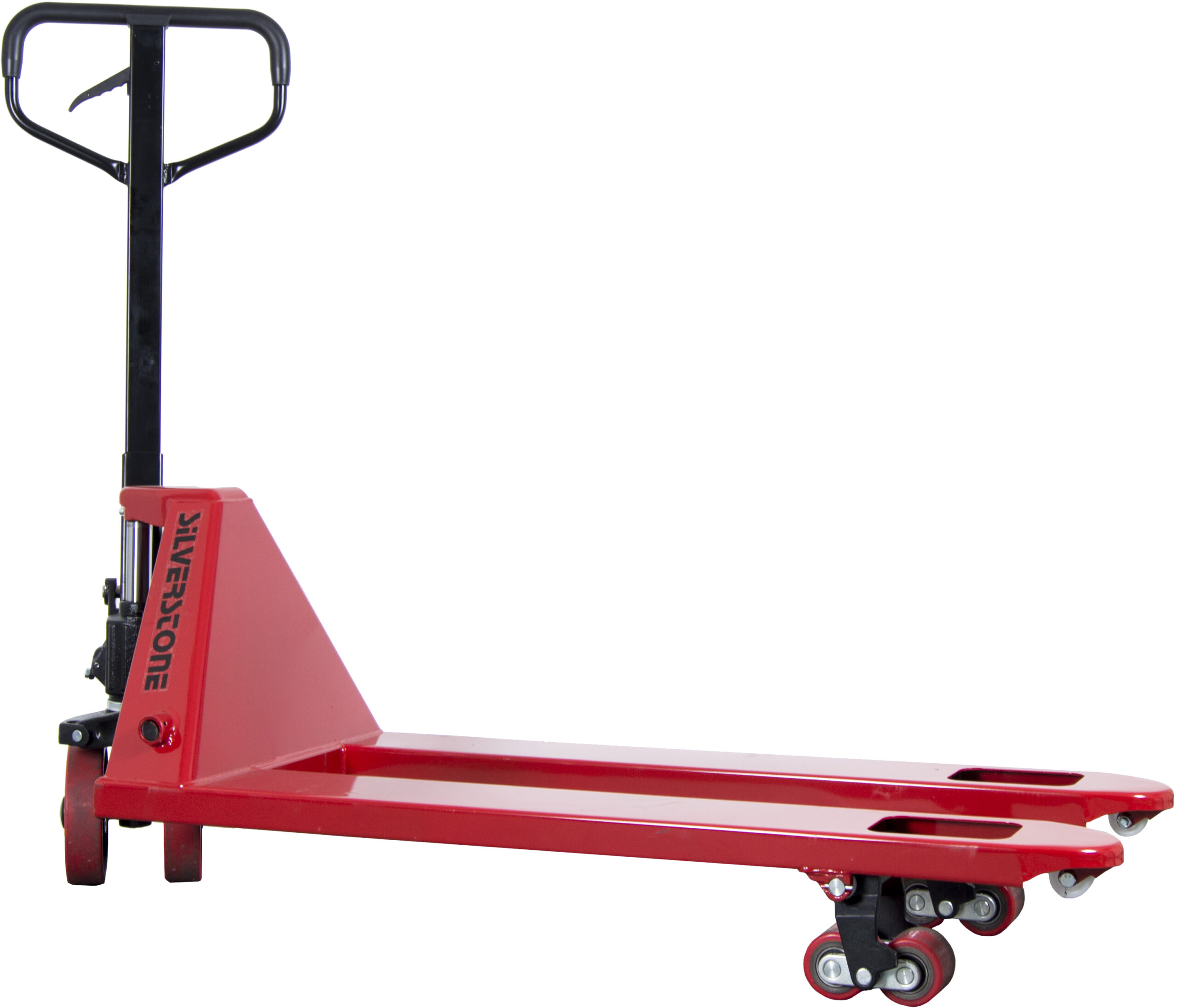 Gaffelvagn, boggie PU, 1150mm, Kap 3000kg, Röd