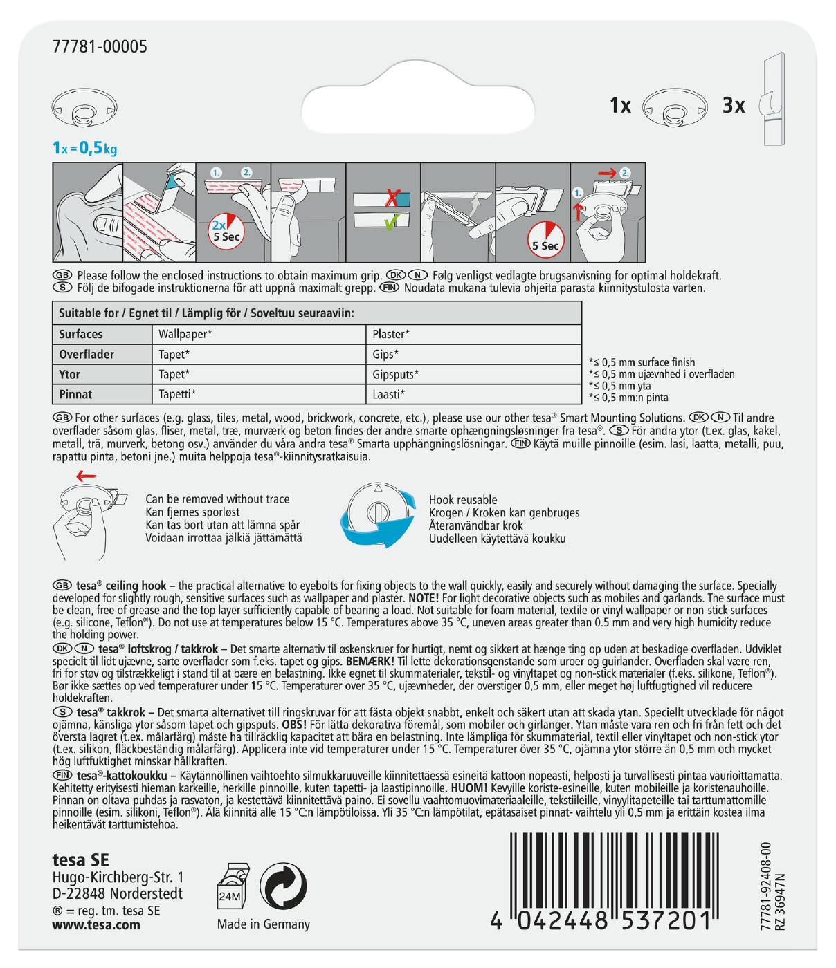 TAKKROK TESA TAPET 0,5KG 1ST - Bild 4