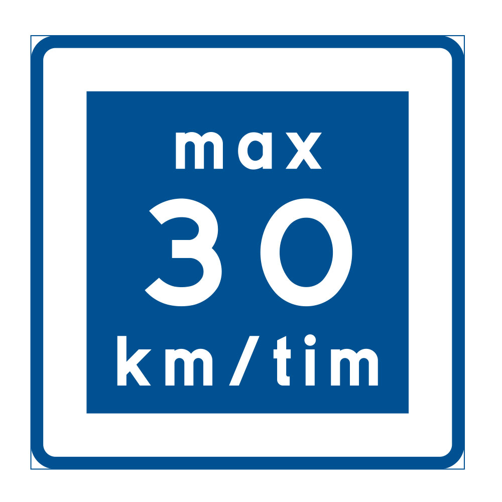 E11 N3 30km Vägmärke plast 600x600 Rek.lägre hastighet. - Bild 2