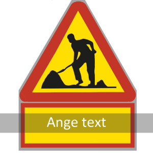 Vägmärke A20+t-tavla, 3NF, plastskylt