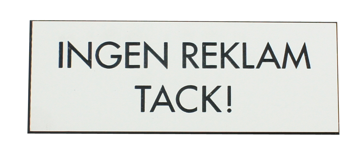 DEKAL MILLERS INGEN REKLAM VIT