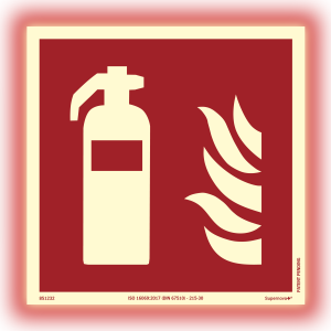 Brandskylt Brandsläckare Dubbelsidig för skyltgrepp Supernova Plus