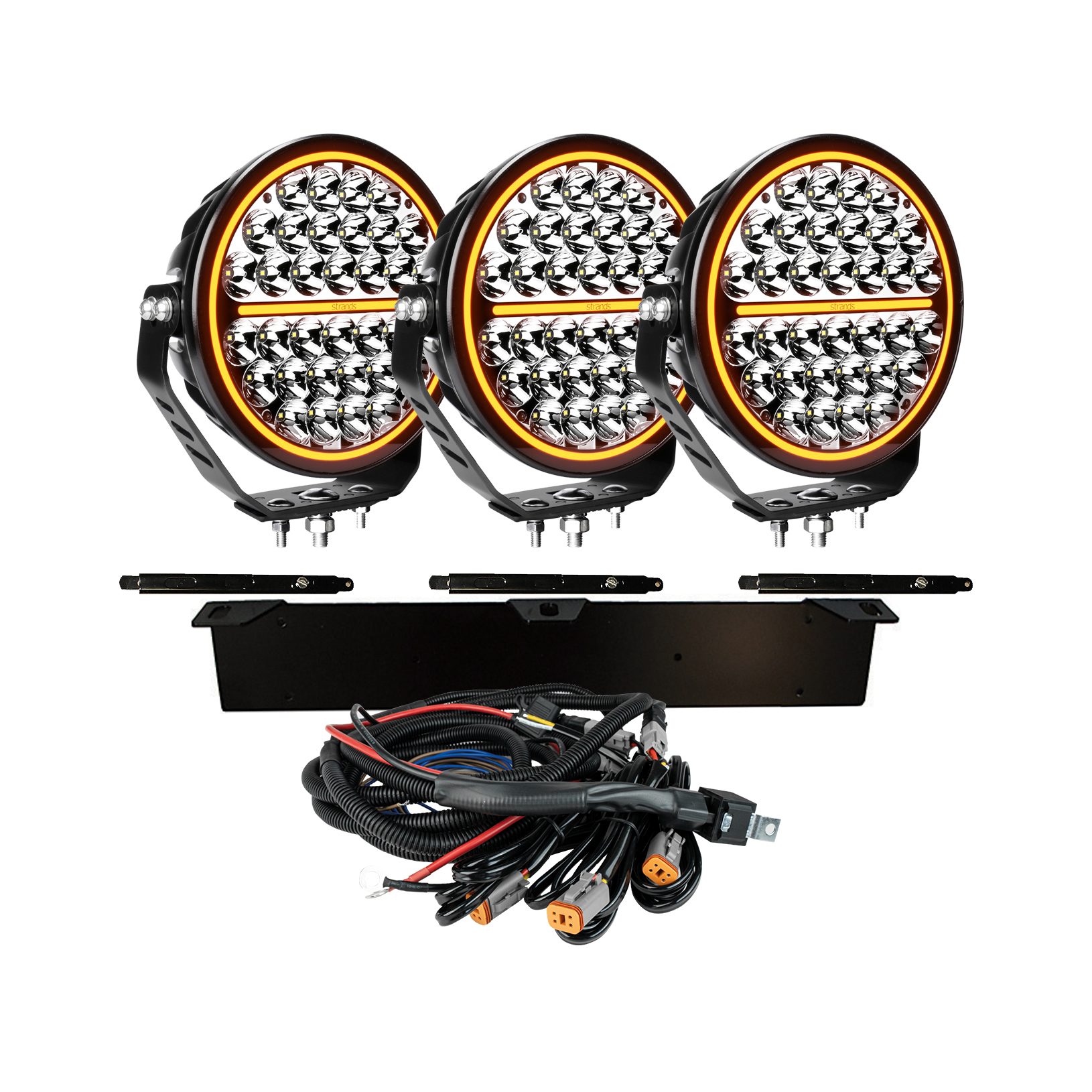 KOMPLETT KIT 3x SIBERIA NRS 9"" EXTRALJUS LED