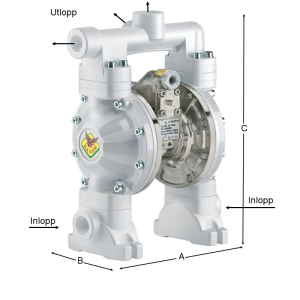 Membranpump 1/2" Polypropylen - NBR 50/50%