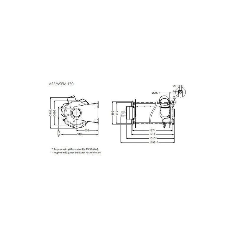Avgasslangupprullare motor Ø 75mm längd 7,5m - Bild 2