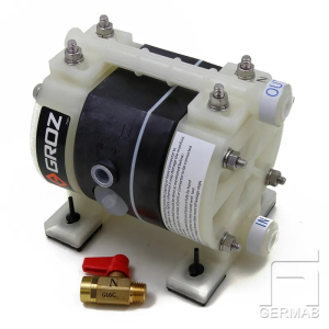 Membranpump, 1/4", hus av PP och membran av PTFE