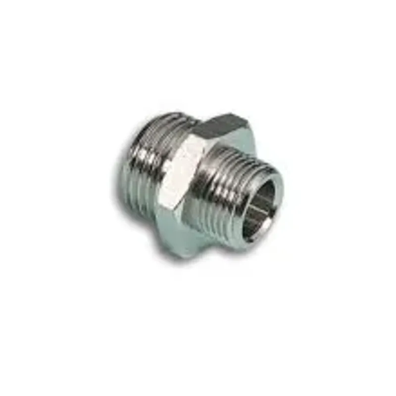 Dubbelnippel UG 1/4" - UG 3/8" ZnNi