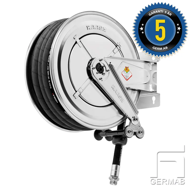 Rostfri Slangupprullare Diesel 15m 3/4"