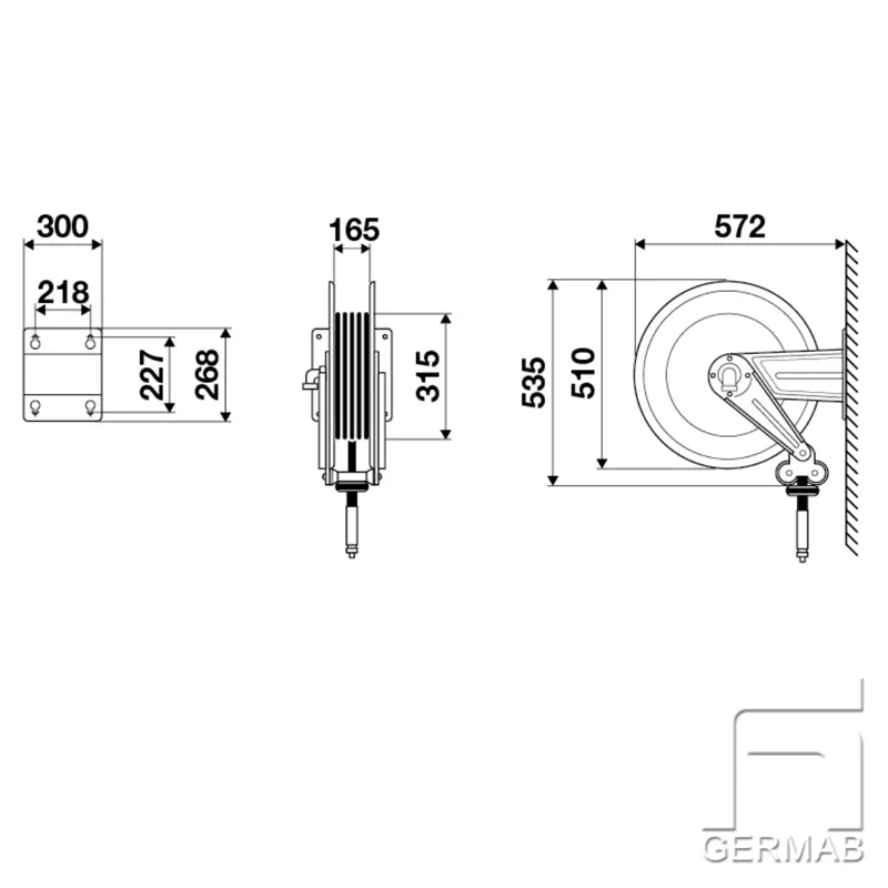Rostfri Slangupprullare Luft/Vatten 15m-3/4" - Bild 3