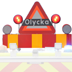 Takskylt FIP Olycka, 2-sidig med handkontroll