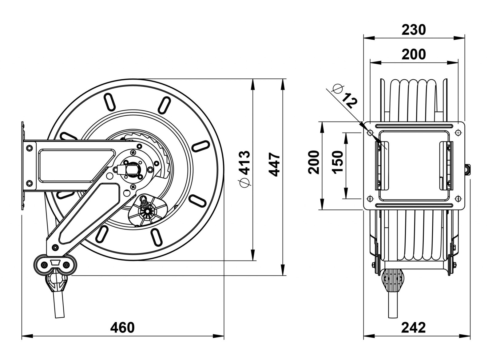 SLANGVINDA TOM 60BAR 3/8" 20M