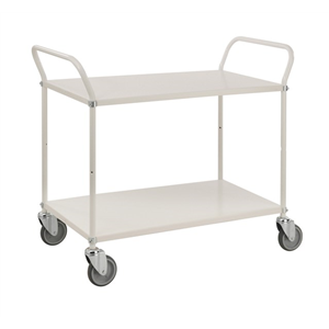 Bordsvagn Vit 2Hyllor Vändbar med O utan Kant 950X550mm