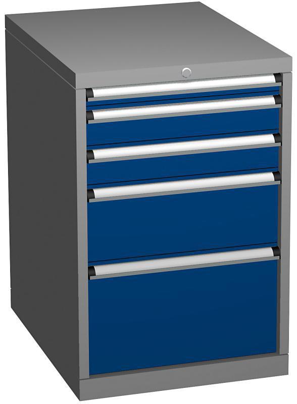 Verktygshurts 5 E 5 Lådor 75 Kg Ral 7037/5005 27X36 H800mm