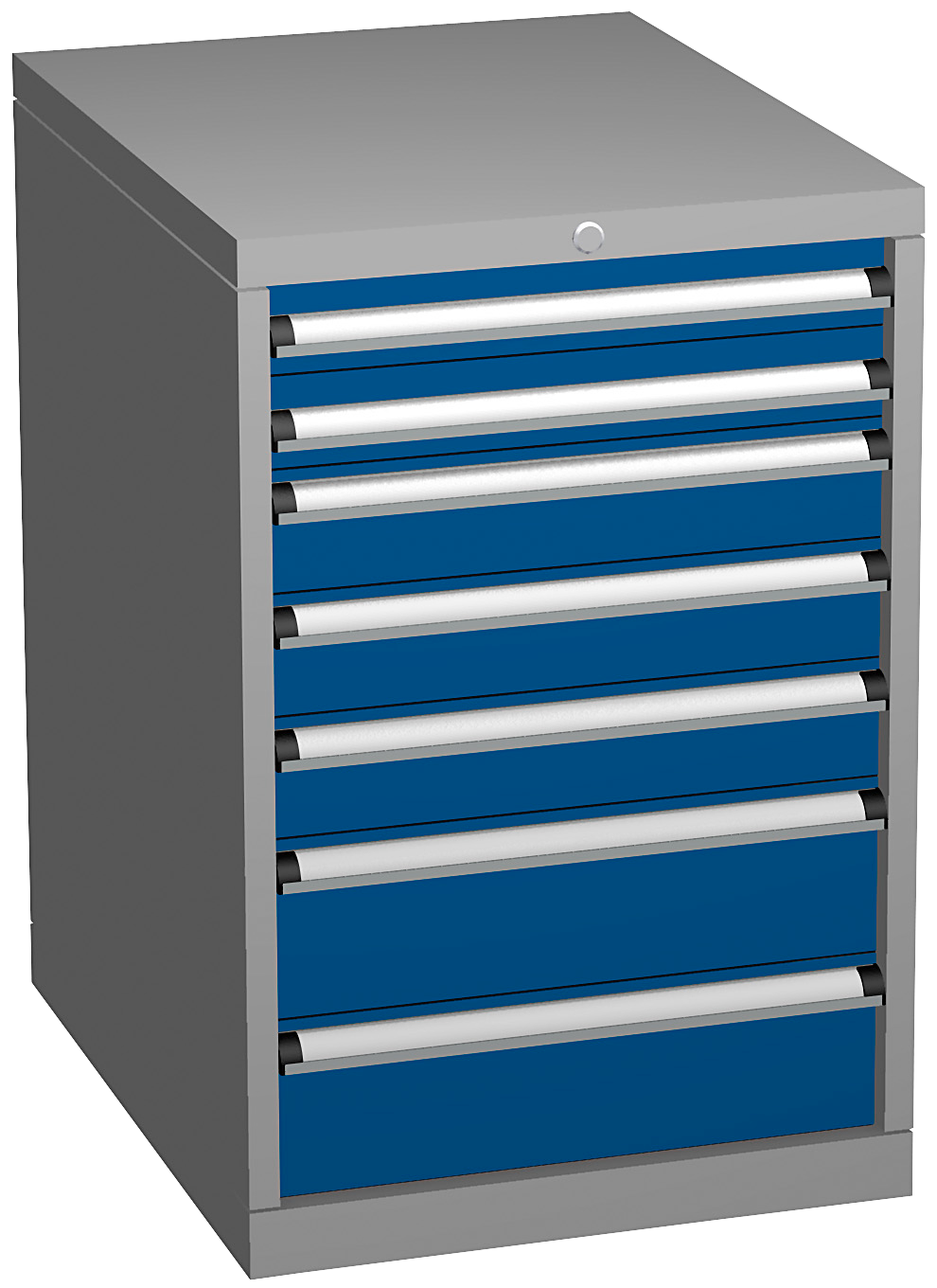Verktygshurts 7 L Kombination 3 Ral7037/5005 27X36 H850mm