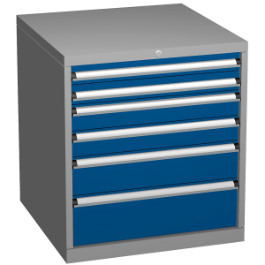 Verktygshurts 6 L Kombination 2 Ral7037/5005 36X36 H.800Mm