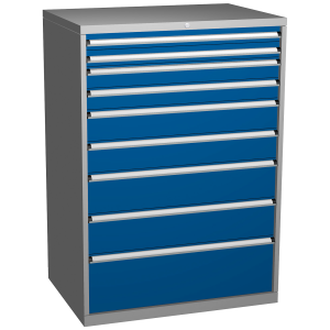 Verktygshurts 9 L Kombination 1 Ral7037/5005 54X36 H1450mm