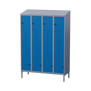 Z-Skåp 300 Bredd 4 Sektion M Ben Dörr Blå Plåt.