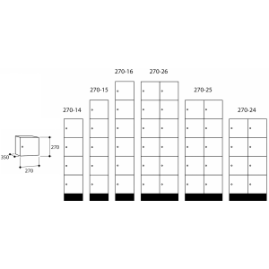 Värdefackmodul 270 1Bredd 4Höjd Assa Grå/Blå