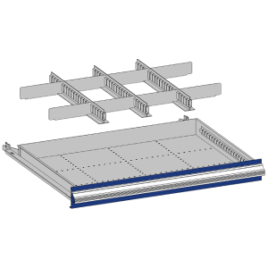 Avdelare för Låda 150 Blå Ral 5005 H115xb154mm