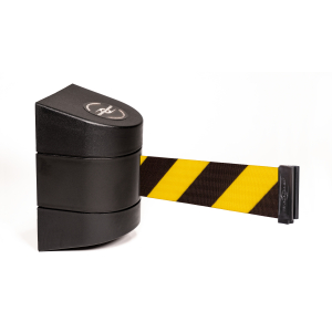 Avspärrningsband med Kassett Svart/Svart-Gul 4,6M