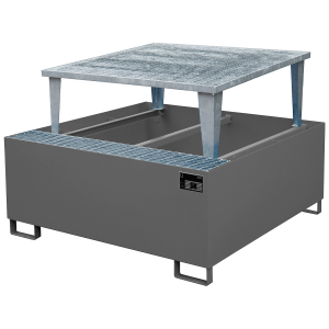 Ibc-Däck 1 Ibc Plåt med Oljebar L1460xb1460xh1083mm 1100L