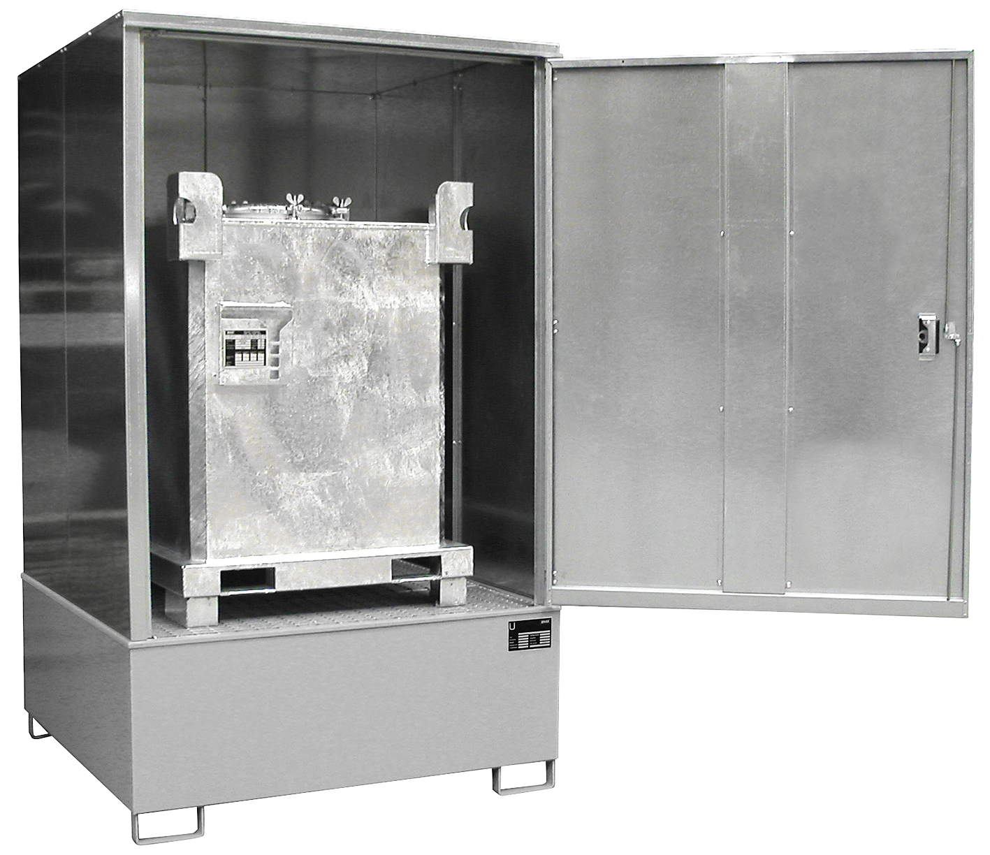 Miljöskåp 1 Ibc Stål H2465xb1475xd1490mm 1085L