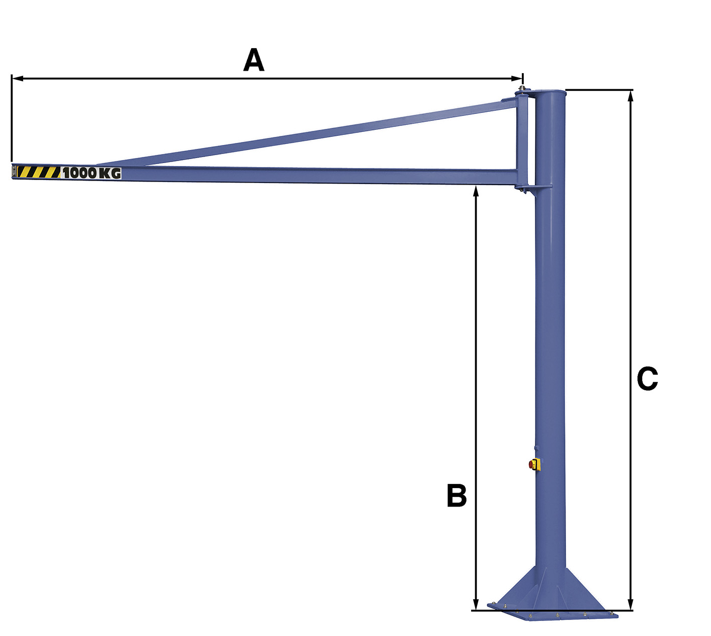 Pelarsvängkran Pft Gigant Överstag 2000Kg Längd 4M Lh 3M - Bild 2