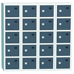 Mobil-/Småfackskåp 20 Fack 780 X 780 X 200 Mm Grå/Mörk